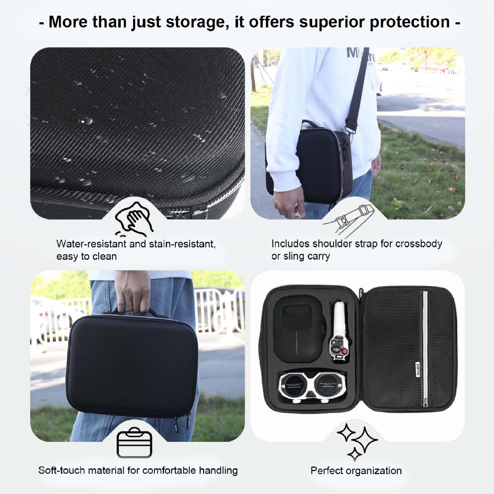 Borsa da viaggio portatile per Antigravity A1 del drone accessori Fodera in EVA antiurto. Custodia in nylon resistente agli urti e idrorepellente con comoda maniglia e tracolla regolabile
