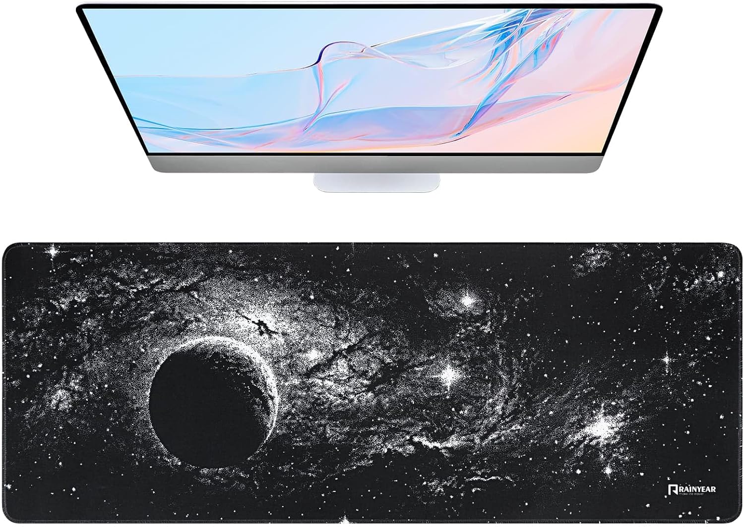 RAINYEAR Large Gaming Mouse Pad Extended Mat, 80 x 30 cm, Black Universe