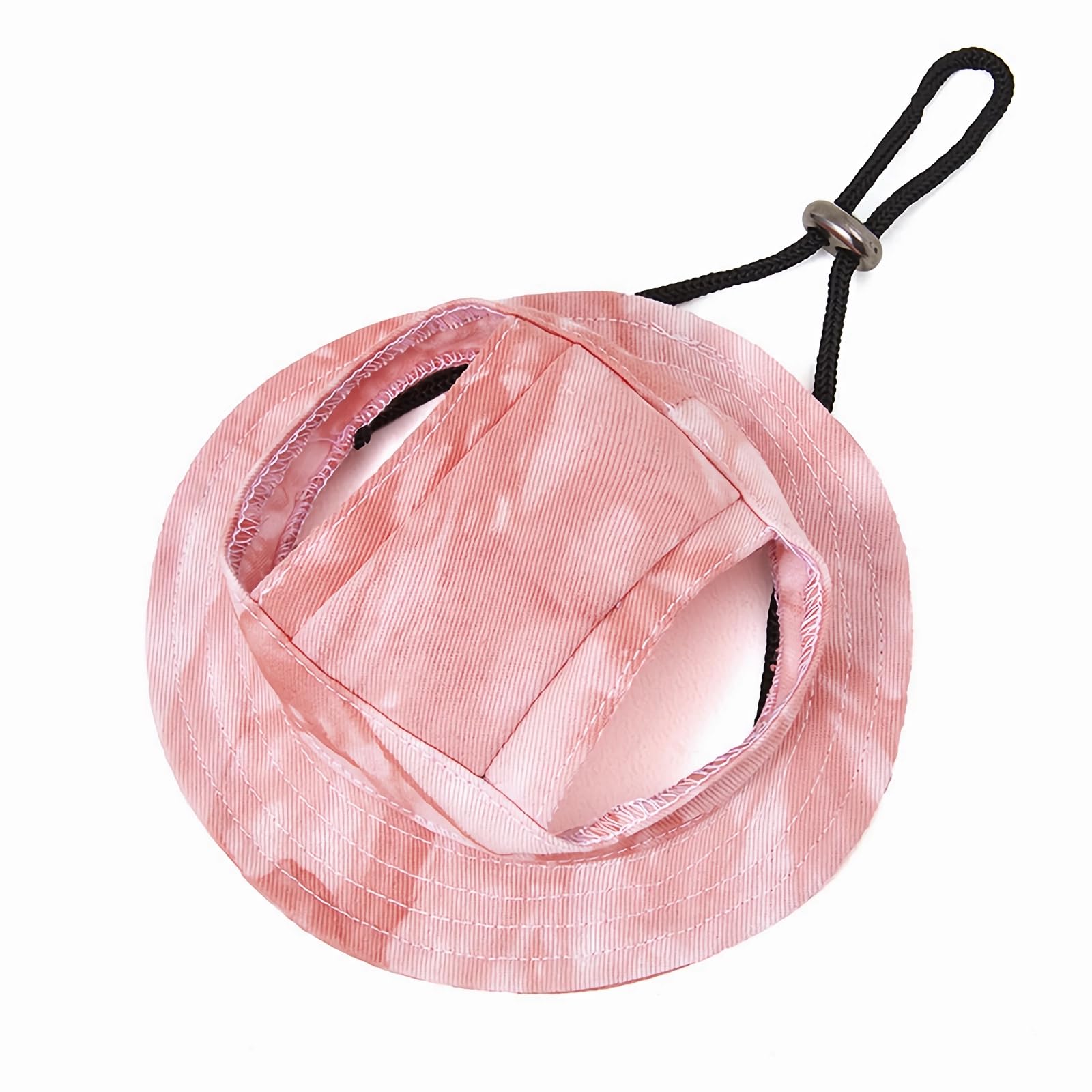 Maigllra Dog Sun Hat Cute Pet Hat Trucker Hat with Ear Holes for Sun Protection Adjustable Tie-dye Printing Cotton Fisherman's Hat for for Small Medium Dogs Cats