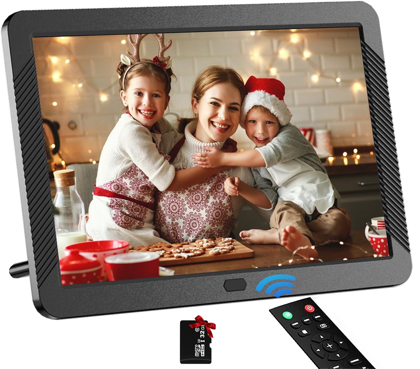 Tosuny 12 Zoll Digitaler Bilderrahmen - HD 1080p Mit Wecker, Musik & Fernbedienung