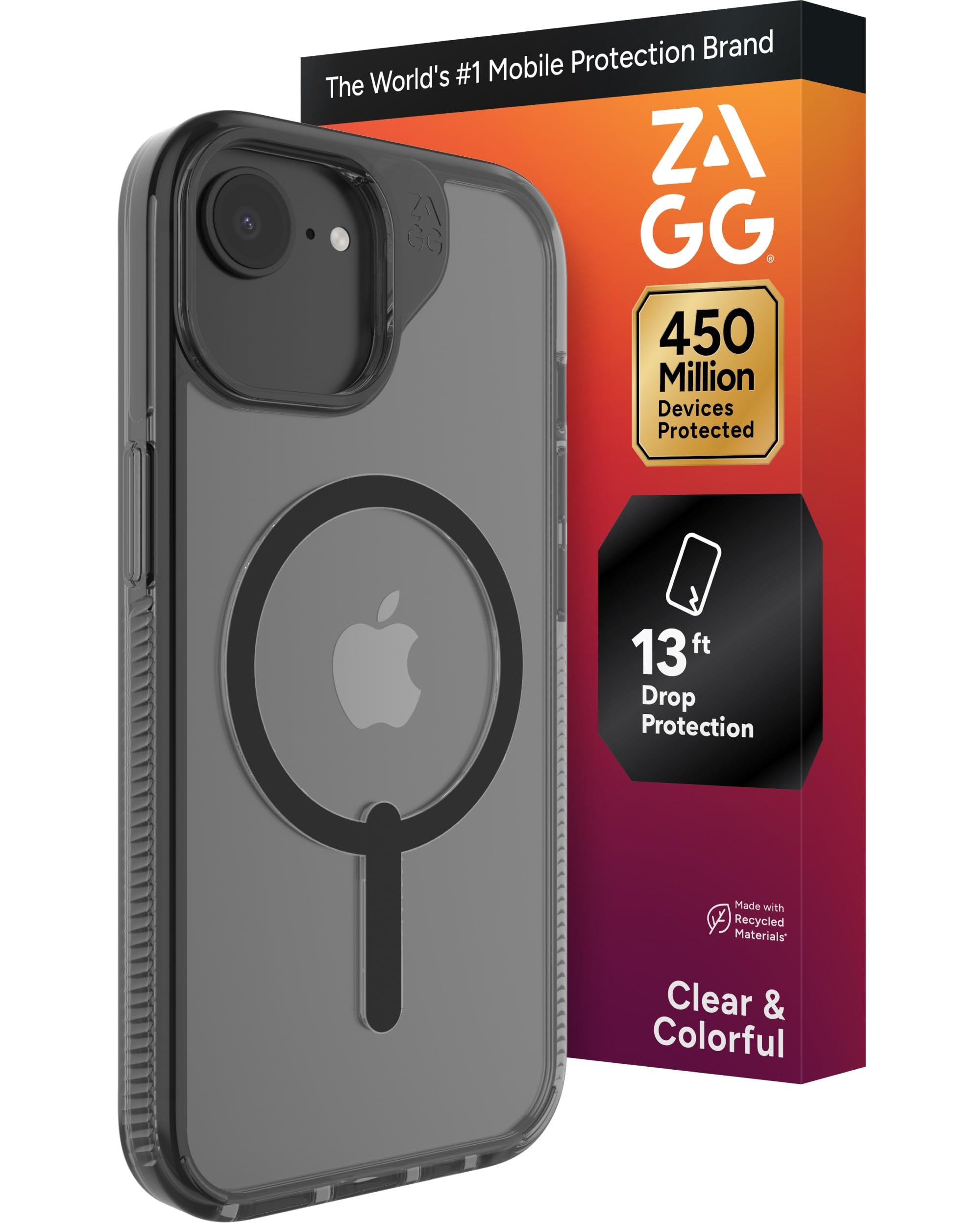 ZAGG Santa Cruz Snap Case for iPhone 17e/ 16e/ 15/14/ 13 - Slim, 13ft Drop Protection, Wireless Charging Compatible, Graphene Strength, 70% Recycled