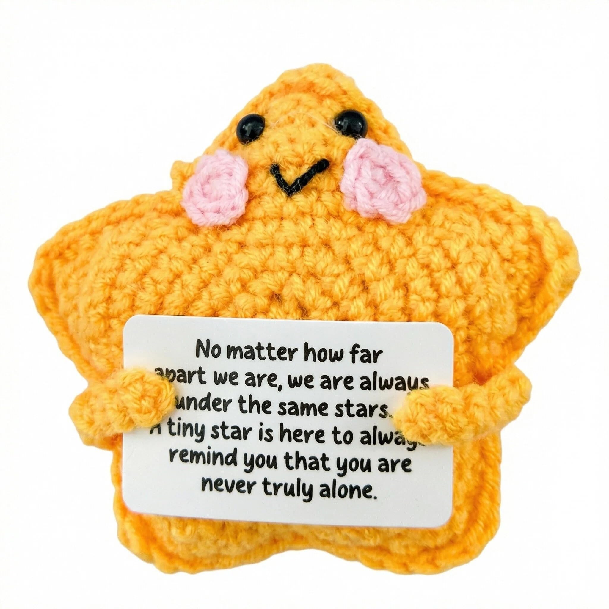 Maslasee Handmade Crochet Star - Sister Gifts, Sister Birthday Gifts, Emotional Support Gift, Positive Crochet Animals, Christmas Graduation Valentine's Day New Year Anniversaries Gifts