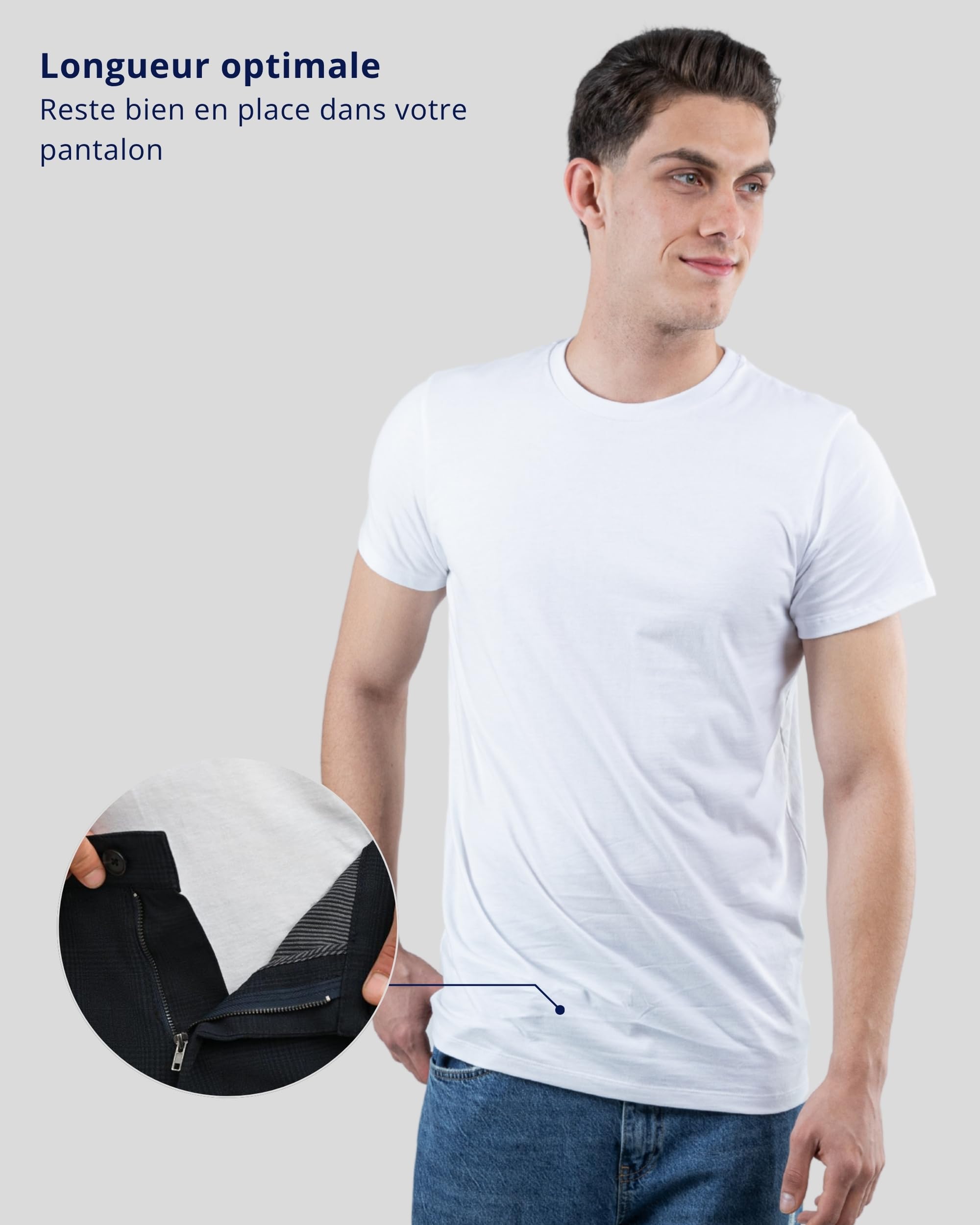 SKIPPER Lot de 3 T-Shirts Homme Col Rond Blanc – 100% Coton, Doux & Confortables – Style Simple pour Tous Les Jours – S–3XL