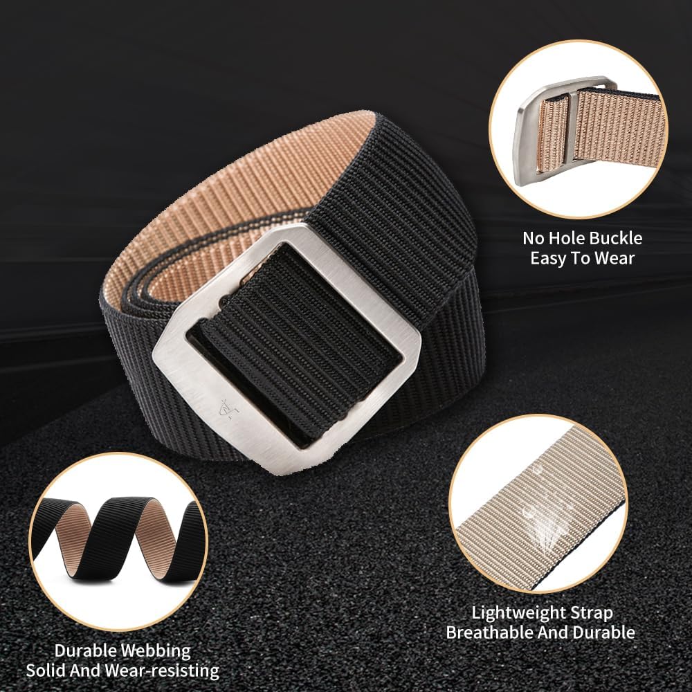 Titanium Buckle Tactical Belts For Men, Nickel Free Golf Belt, metal buckle Adjustable Nylon Belt, Men's Belts Casual