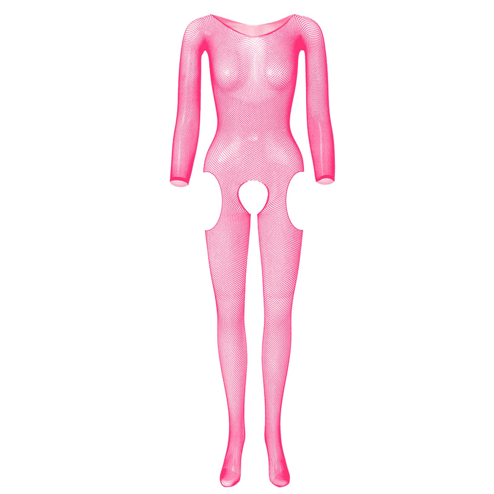 Photo 1 of 1 - Full Body Fishnet One-Piece Nightwear Long Sleeve Jumpsuit Lingerie for Women Sexy,Small Hole Net Bodysuit (Pink)

2 -  Full Body Fishnet One-Piece Nightwear Long Sleeve Jumpsuit Lingerie for Women Sexy,Small Hole Net Bodysuit (Pink)