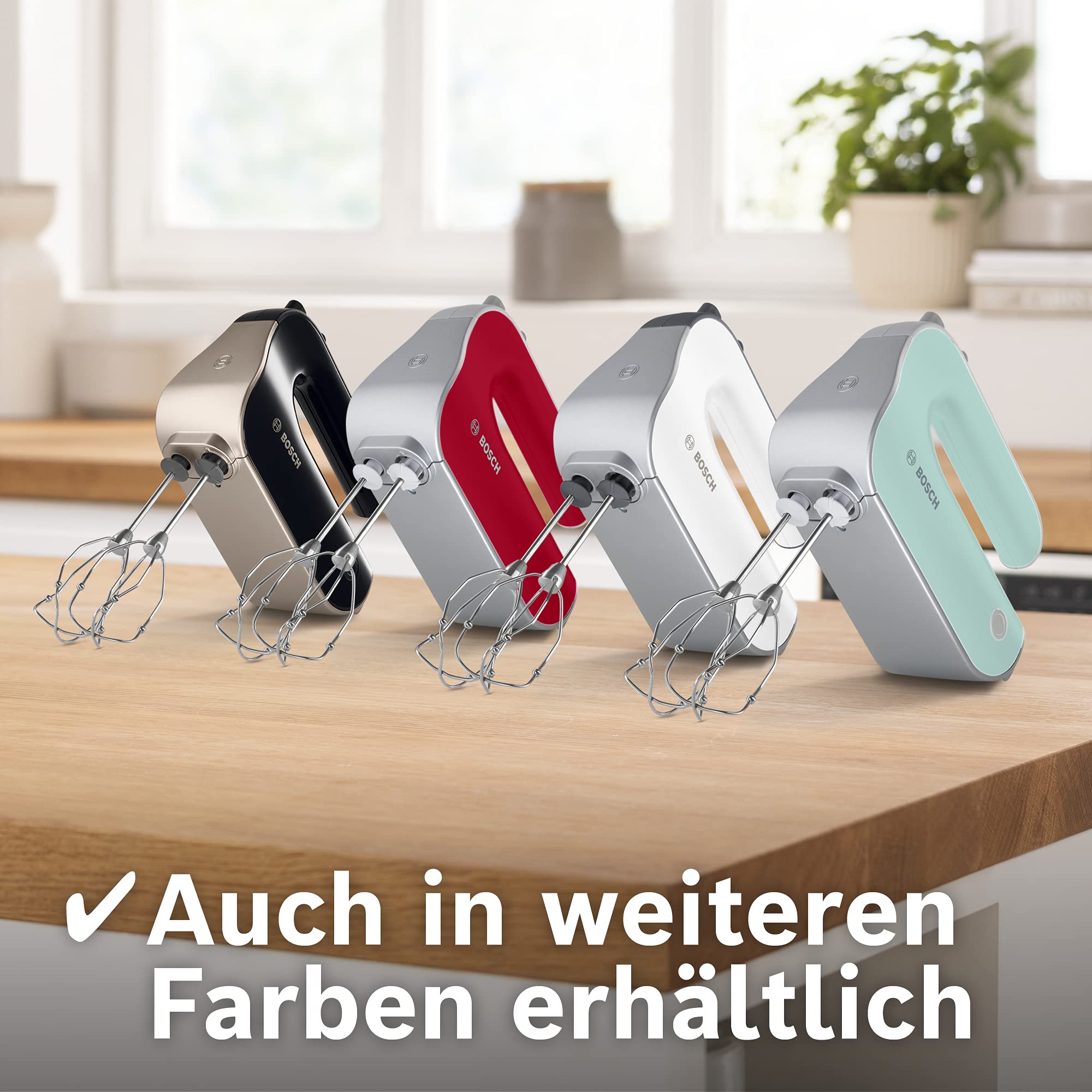 Bosch,Mikser Ręczny Styline Colour, 500 W, 5 prędkości + Turbo, FineCreamer, Haki do ciasta, Ergonomiczny uchwyt, MFQ4030K, różowy/srebrny