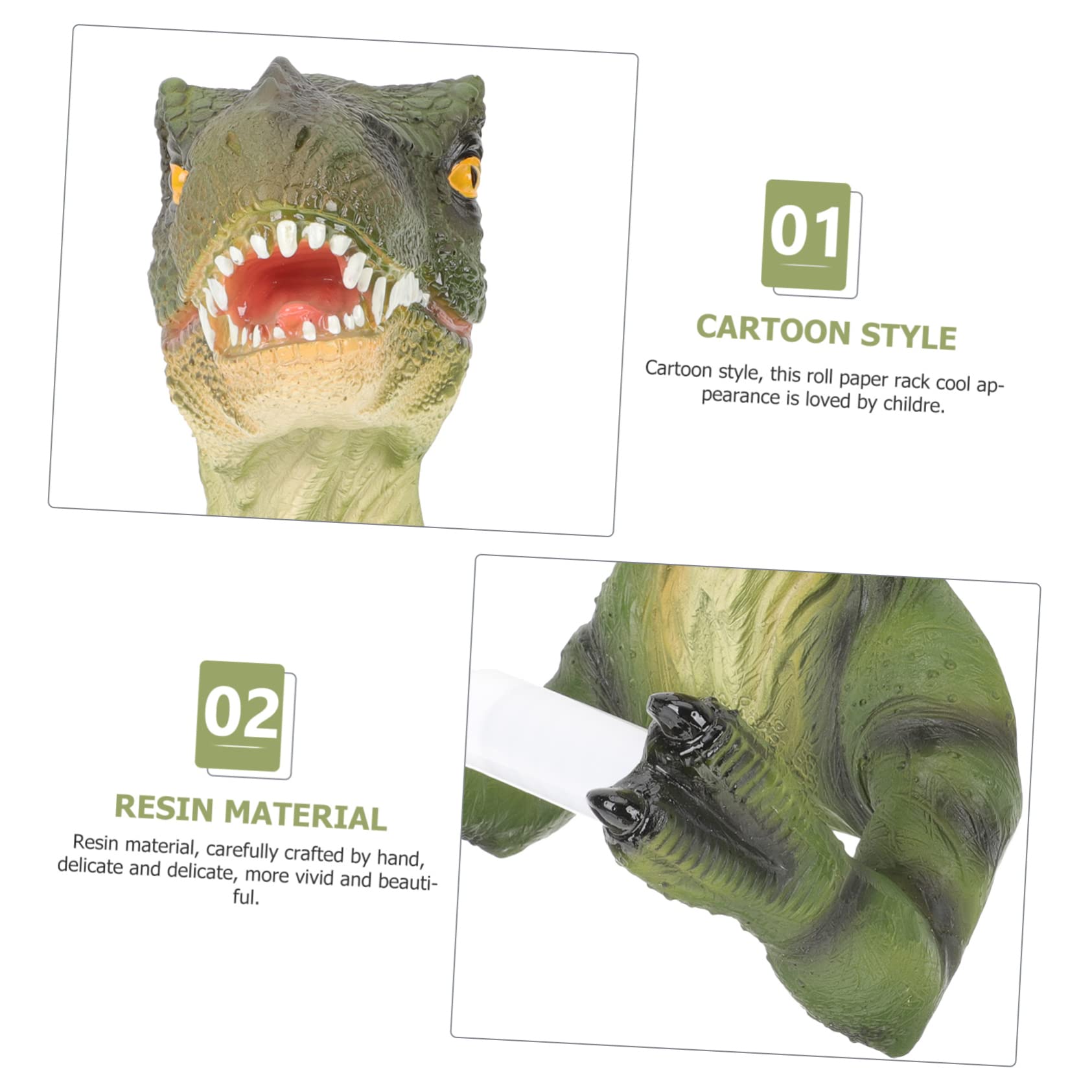 HEMOTON Porte-Rouleau Distributeur de lingettes pour bébé Porte-Serviettes en Papier Dinosaure Distributeur de Papier hygiénique Support de Papier Toilette Support de Papier d'hôtel Ménage