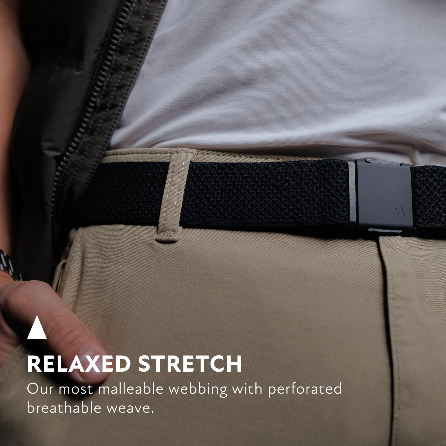 Arcade Belts Momentum Belt - Elastic Stretch Belt with Low-Profile Buckle, Travel-Friendly, Adjustable Fit