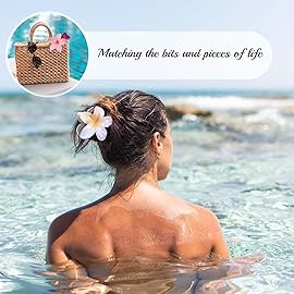 GQLV Hawaiian Flower Claw Hair Accessories for Women - 4PCS Large Nonslip Clips for Thick and Thin Hair, Strong Hold, Cute Banana Clips