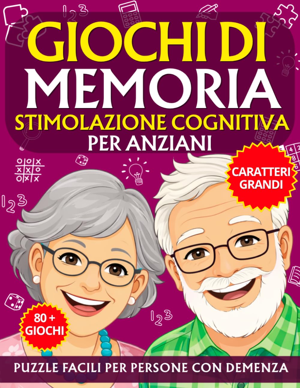 Giochi di Memoria per Anziani Stimolazione Cognitiva: Puzzle Facili per Persone con Demenza | Semplici Attività per la Terza Età con Caratteri Grandi