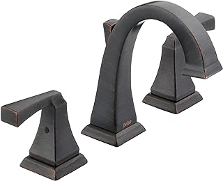 Dryden Oil Rubbed Bronze Bathroom Faucet 3 Hole, 8 Inch Widespread Bathroom Sink Faucet for Vanity, Metal Push-Pop Drain Assembly, Venetian Bronze 3551-RBMPU-DST