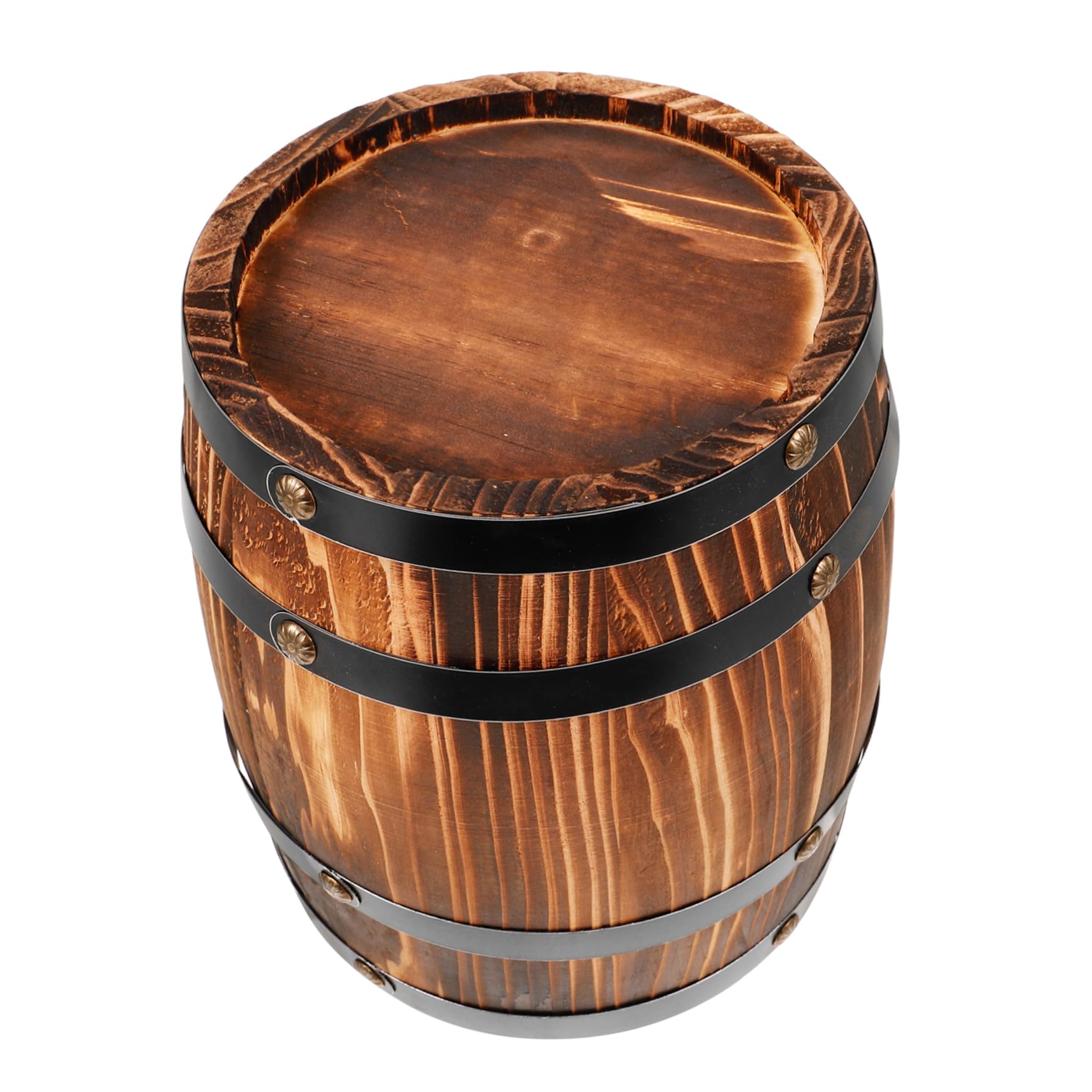 Zerodeko Barril de madera pequeño para cerveza, accesorio decorativo para fotos, barril de vino de madera, adorno rústico para bar, hogar, manualidades decorativas