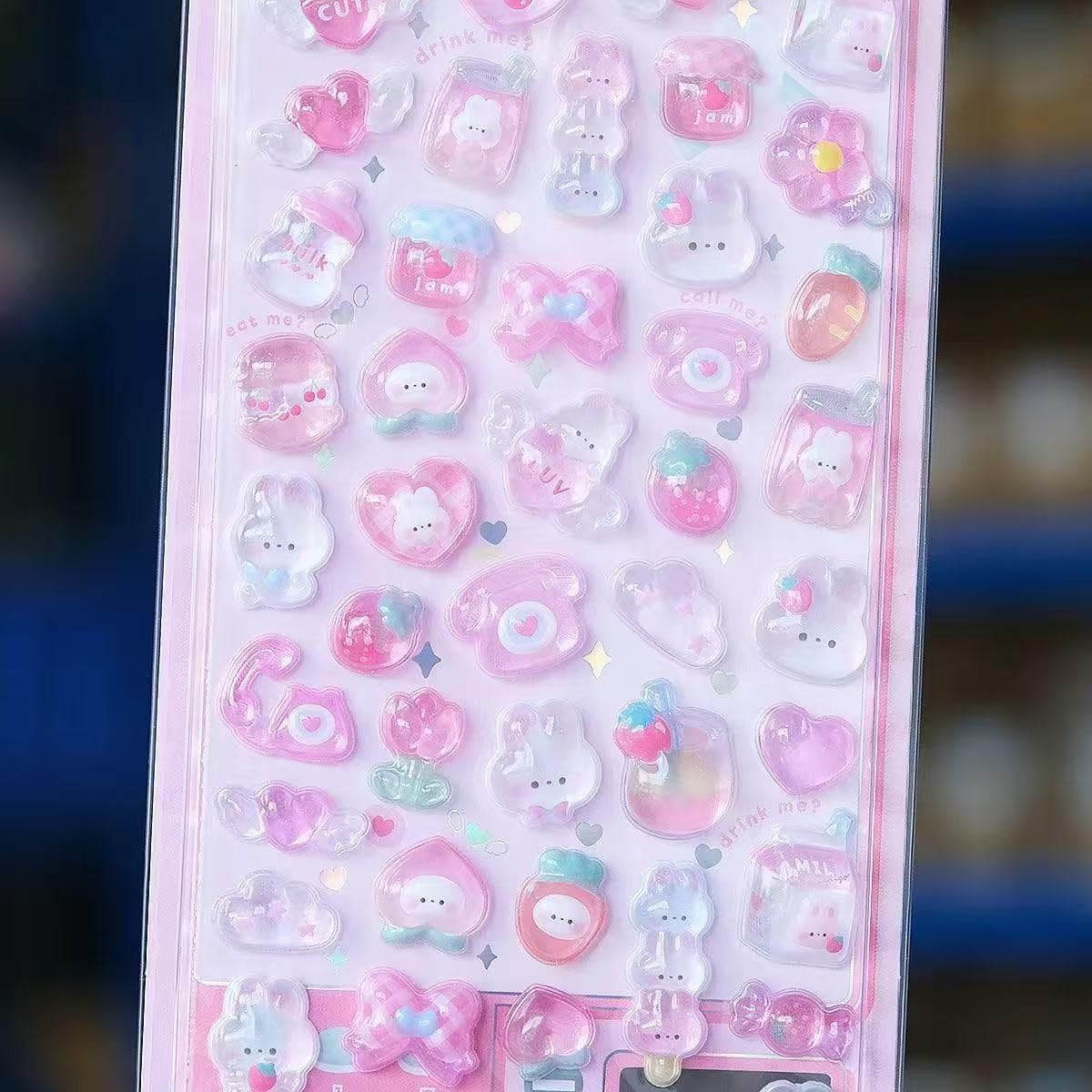 3D Cute Stickers 10 Sheets | 450+ Bulk Pack, Japanese Kawaii Puffy Sticker for Water Bottles Phone Cases Laptop, Bullet Journal, Gifts Prizes