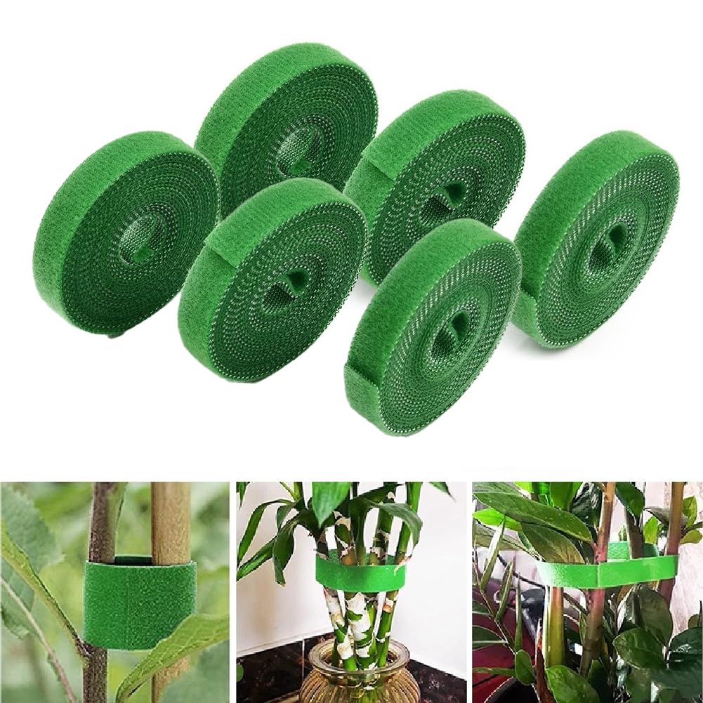 Gozaqe Plant Tie Strap(1 Mtr X 12Mm,6 Roll) Plant Holder,Reusable | Adjustable,Multi-Use Tie Tape For Plant Support For Cl...