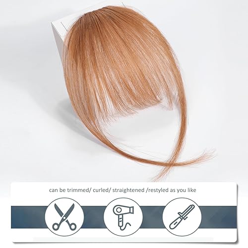 Miniatura 2 de HAIRCUBE Flequillos de cabello 100% humano, flequillo con clip, flecos con sienes, extensiones de cabello para mujer, extensiones de cabello para