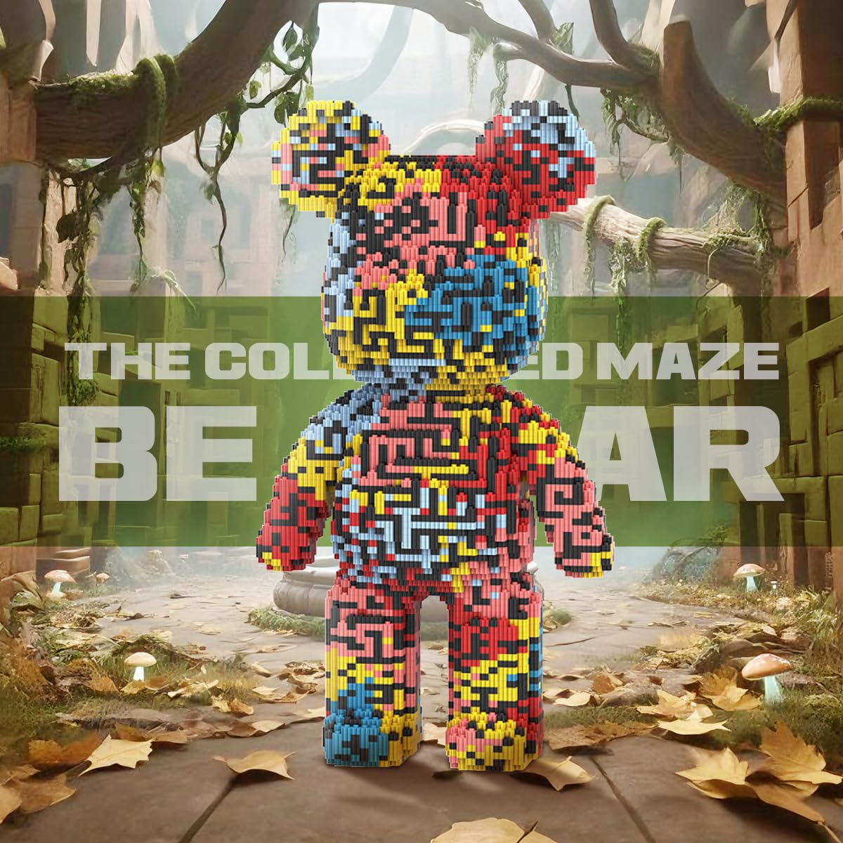DAHONPA Maze Pattern Bear Micro Building Blocks Set (7250 Pieces), Bear Bricks Set Creative Home & Office Decor - Image 2