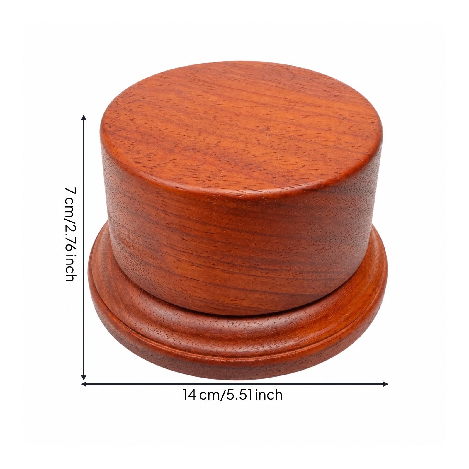 TISHITA Supporto in Legno con Alzata Rotonda E Base Spessa per Porcellane E Cimeli con Naturale Adatta a Tavoli da Tè E Ripiani , 14cmx7cm