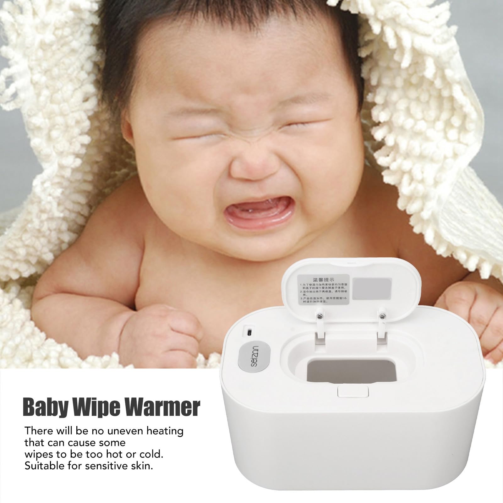 Wipe Warmer, Uniform Heating 80 Pieces Large Capacity Thermostatic Baby Wipe Warmer Keeps Wipes Moist Portable Simple Wet Wipes Dispense for Nappies, Wipes