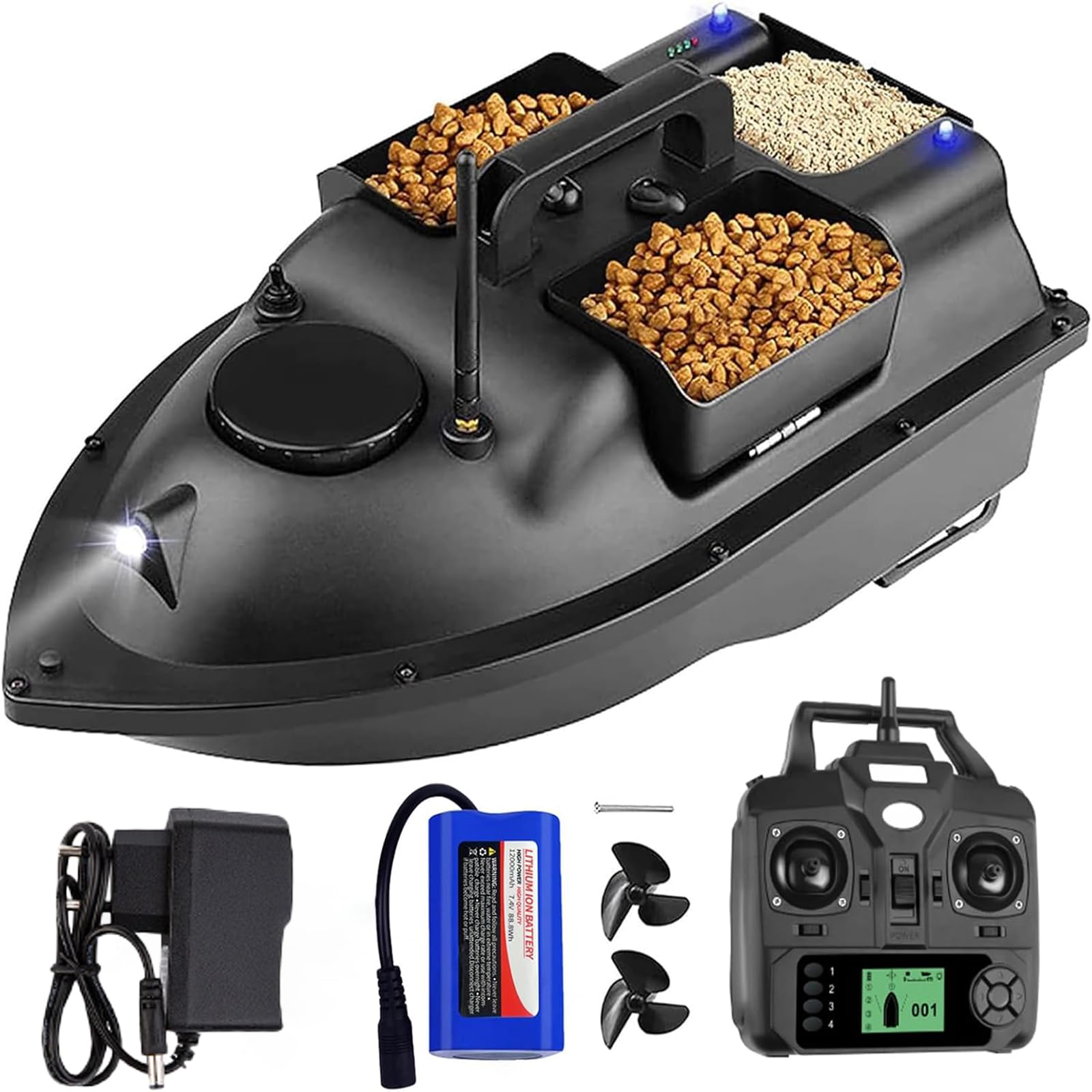 DDongdongqiang Bateau Amorceur GPS 500M avec Télécommande, Intelligent Appâts Pêche Carpe, Grande Capacité Batterie 5200mAh