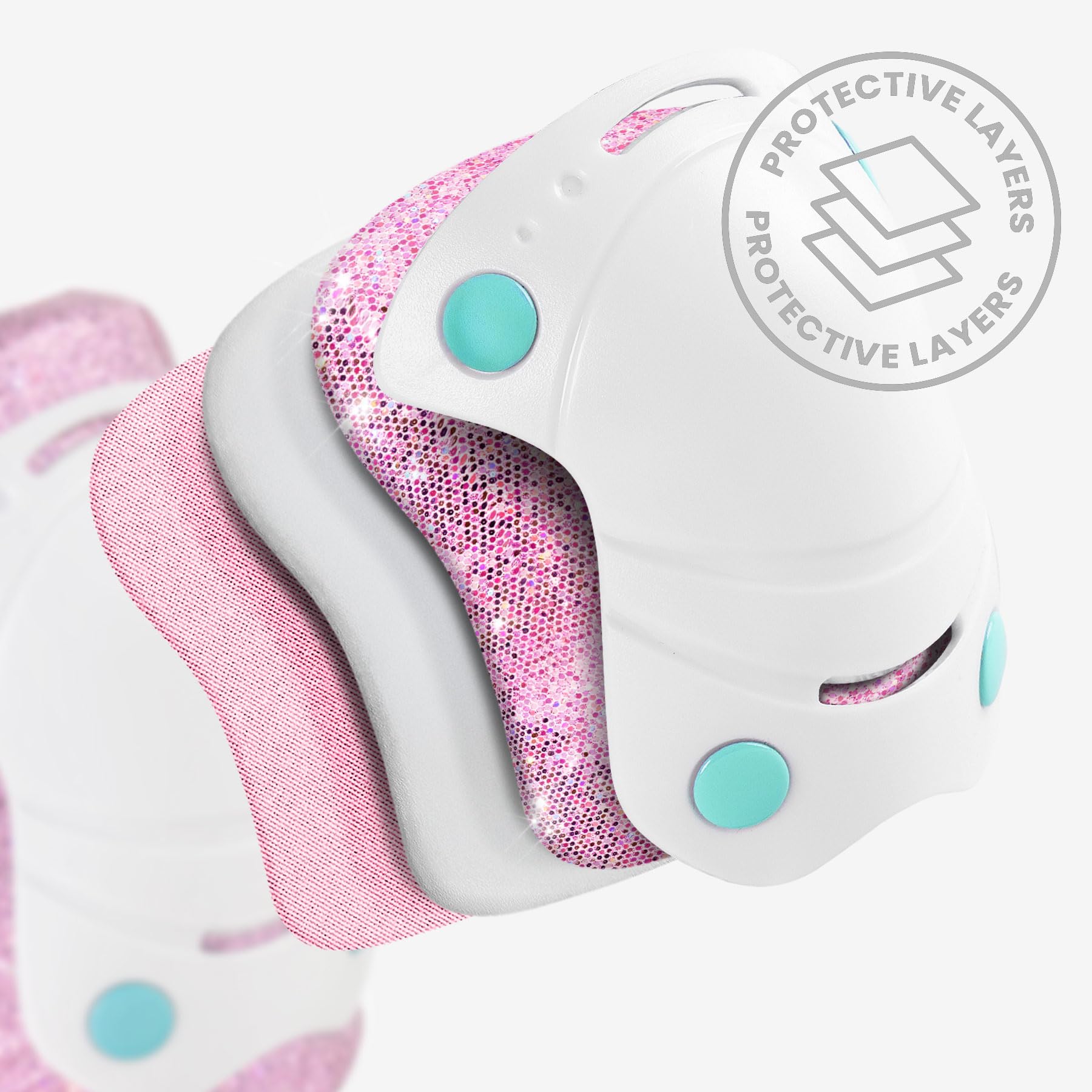 Cariboo Ballerina – Zestaw Rolki Regulowane + Ochraniacze (3-pack) Dla Dzieci, LED Kółka, Blokada Kołek, Bezpieczna Nauka, Brokatowy Design
