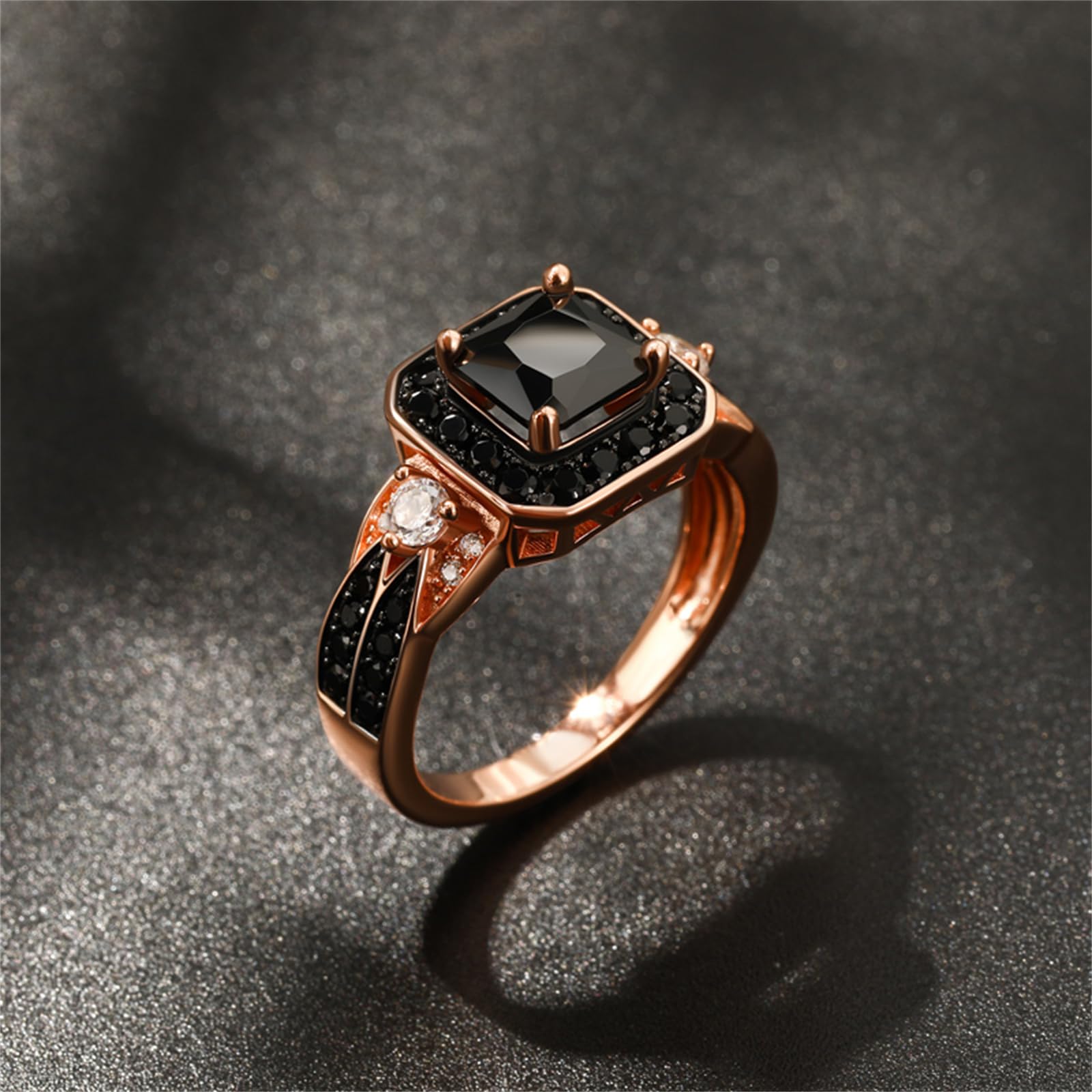 Jeulia Ring aus 925er Sterlingsilber Halo Prinzessin Schliff Valentinstag Versprechen Jubiläumsringe für Frauen und Mädchen mit Schmuckschatulle