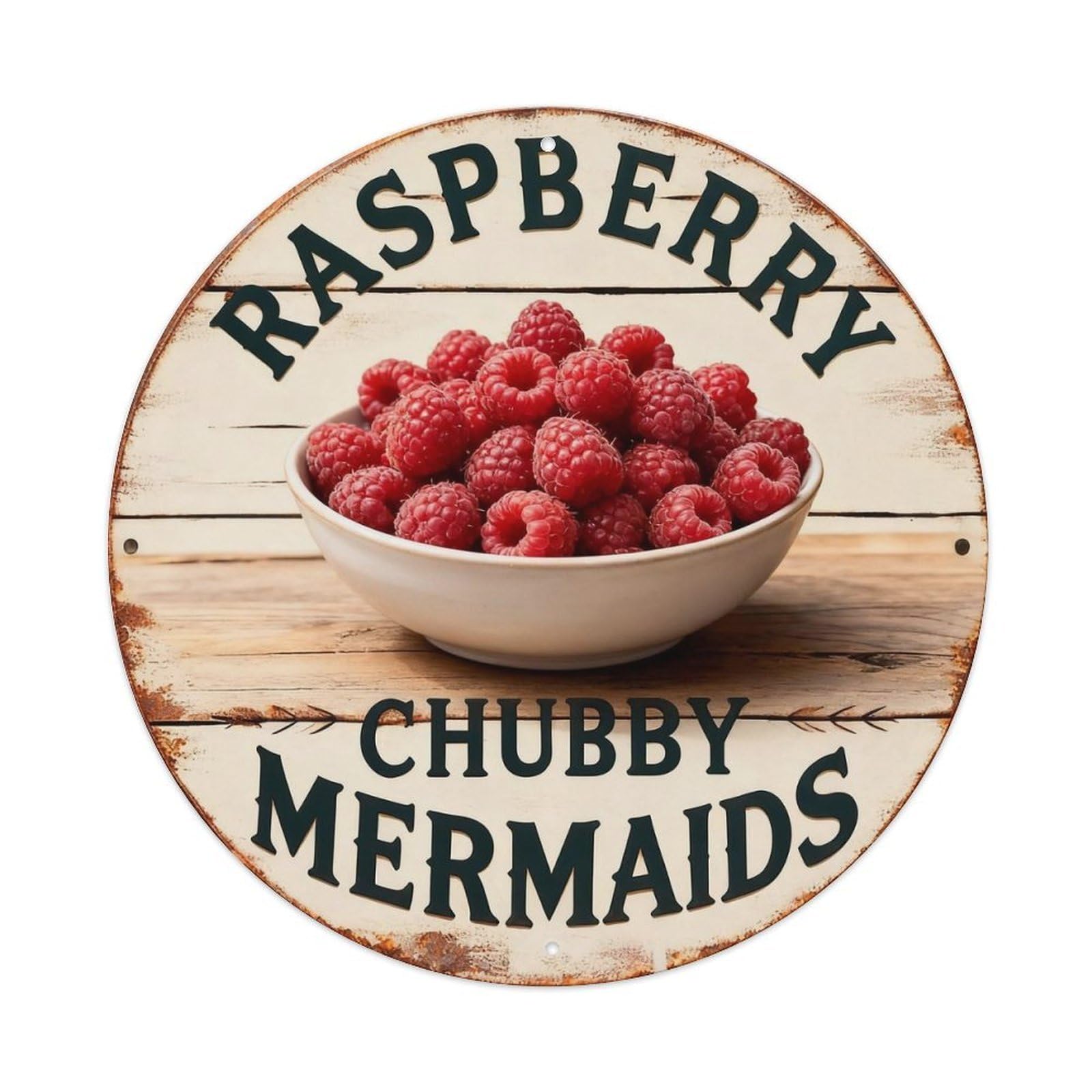 Raspberry Sign Metal Tin Sign Plaque