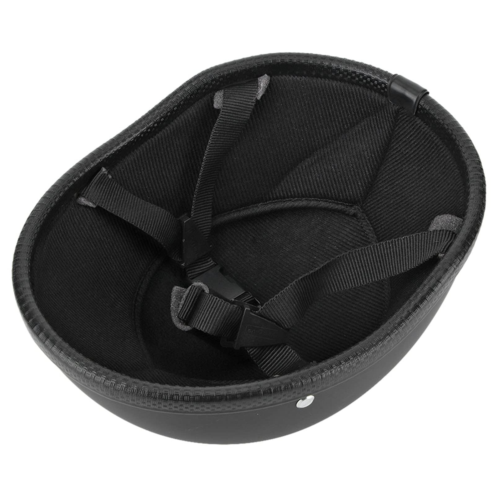 Caschi semi-retro, stile retrò, con guscio nero opaco, chiusura rapida, cinturino universale per moto, scooter e bici elettriche
