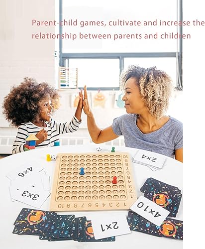 Miniatura 5 de Juego de mesa Montessori de multiplicación y adición 2 en 1, accesorios educativos de matemáticas de madera para la educación temprana, juguetes