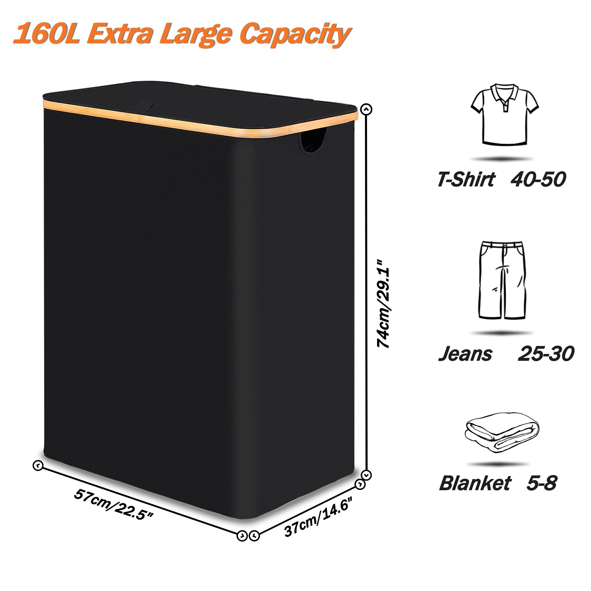 Amazon.com: efluky Laundry Hamper with Lid, Trio Laundry