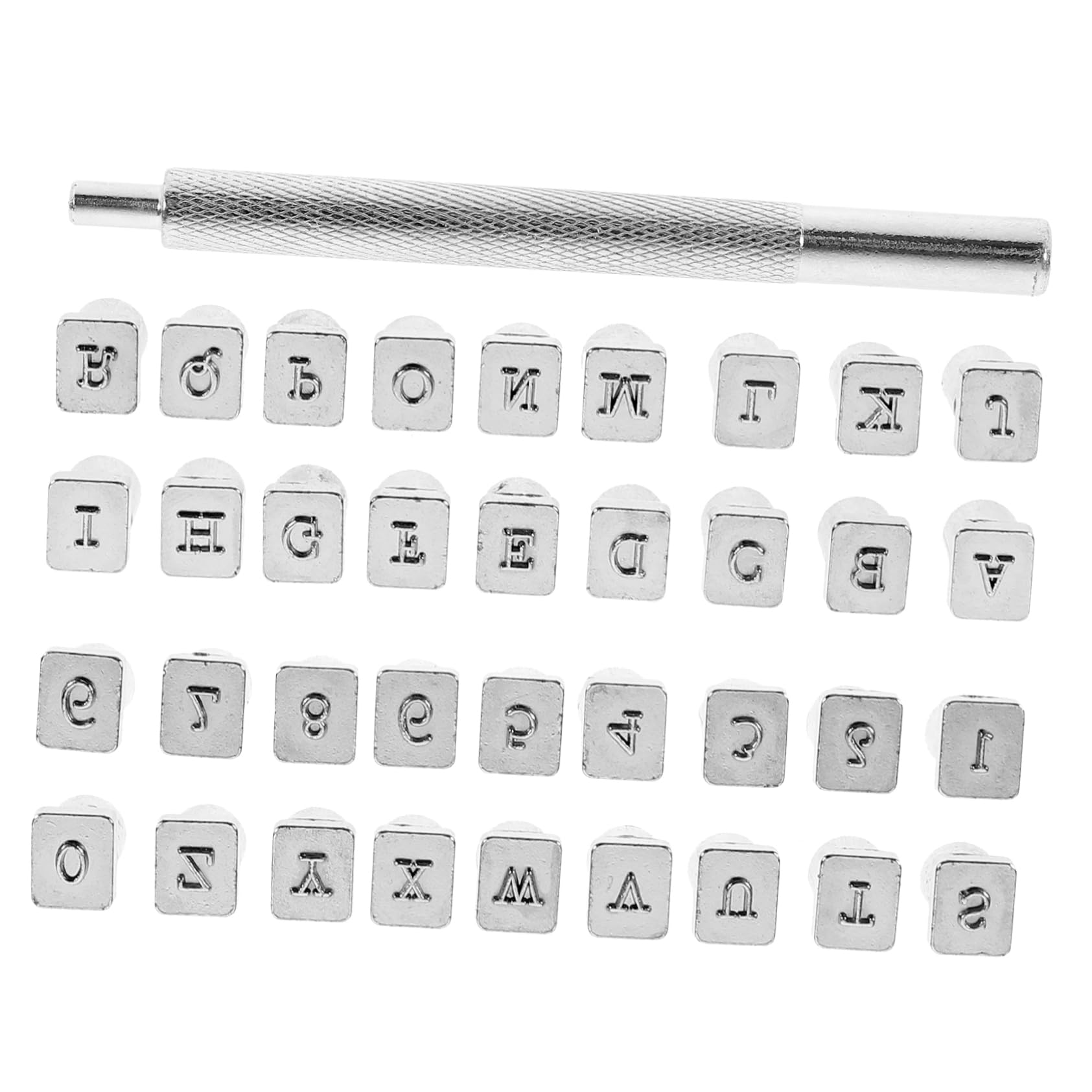 ARTIBETTER Letter and Number Stamps Set Stamping Tool Kit for 36pcs Punches Handle for DIY Decorations