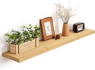 Marsmiles 48 Inch Floating Shelf | 9.3 Inch Deep Natural Wood Wall Shelf Set of 1 | Rustic Reclaimed Wood Shelves for Room Wall | Farmhouse Floating Shelves for Living Room Bathroom