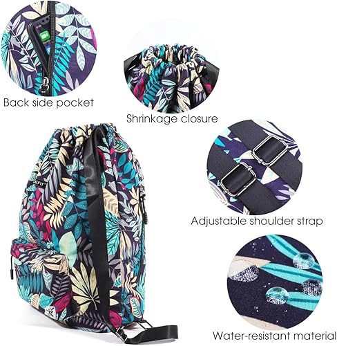 Miniatura 3 de Bolsa impermeable con cordón para ir al gimnasio o la playa, o practicar deportes, unisex