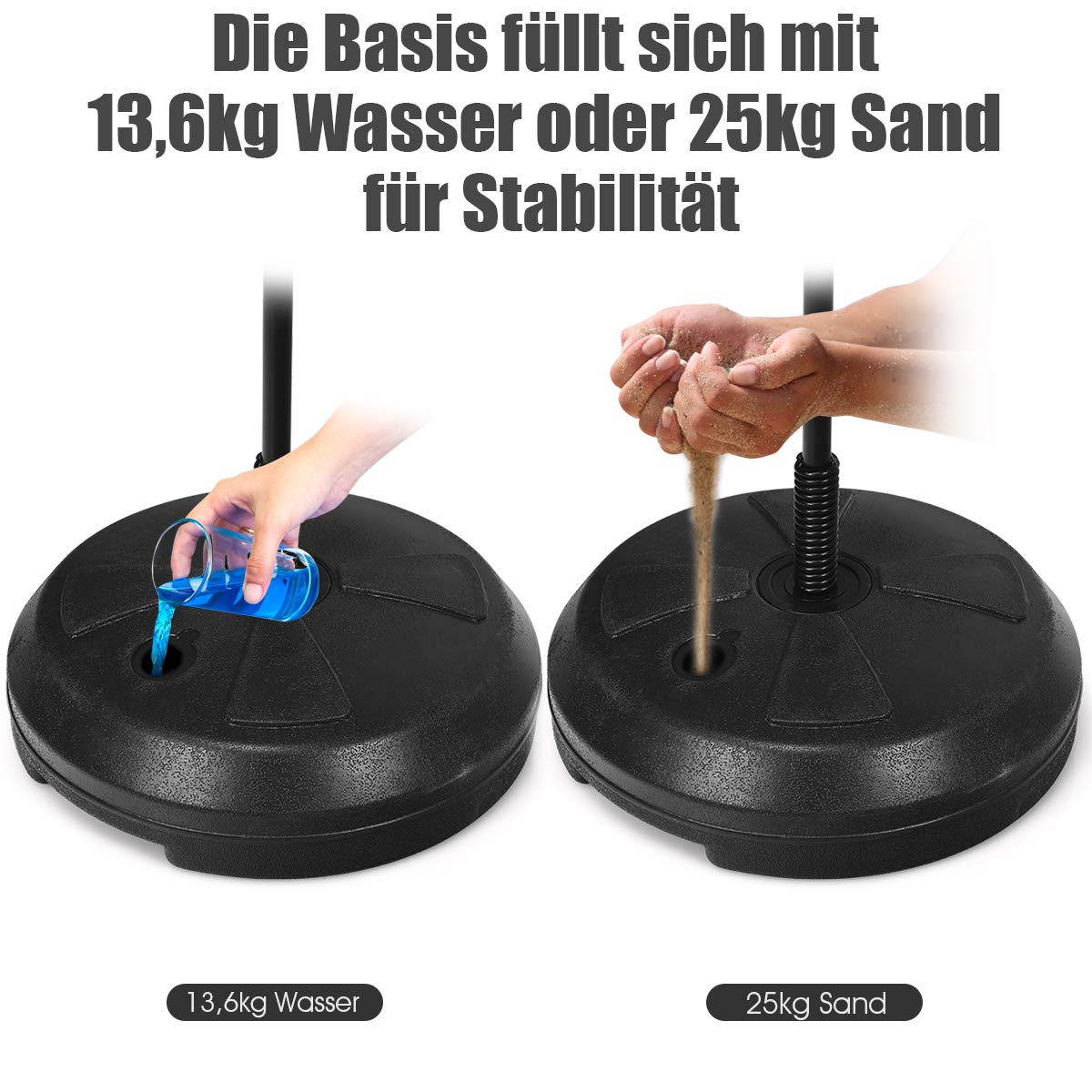 DREAMADE Boxsack Kinder mit Ständer, inkl. Boxhandschuhe & Handpumpe, Standboxsack Punchingball, Höhenverstellbar Boxsack Stehend für Kinder ab 8 Jahren