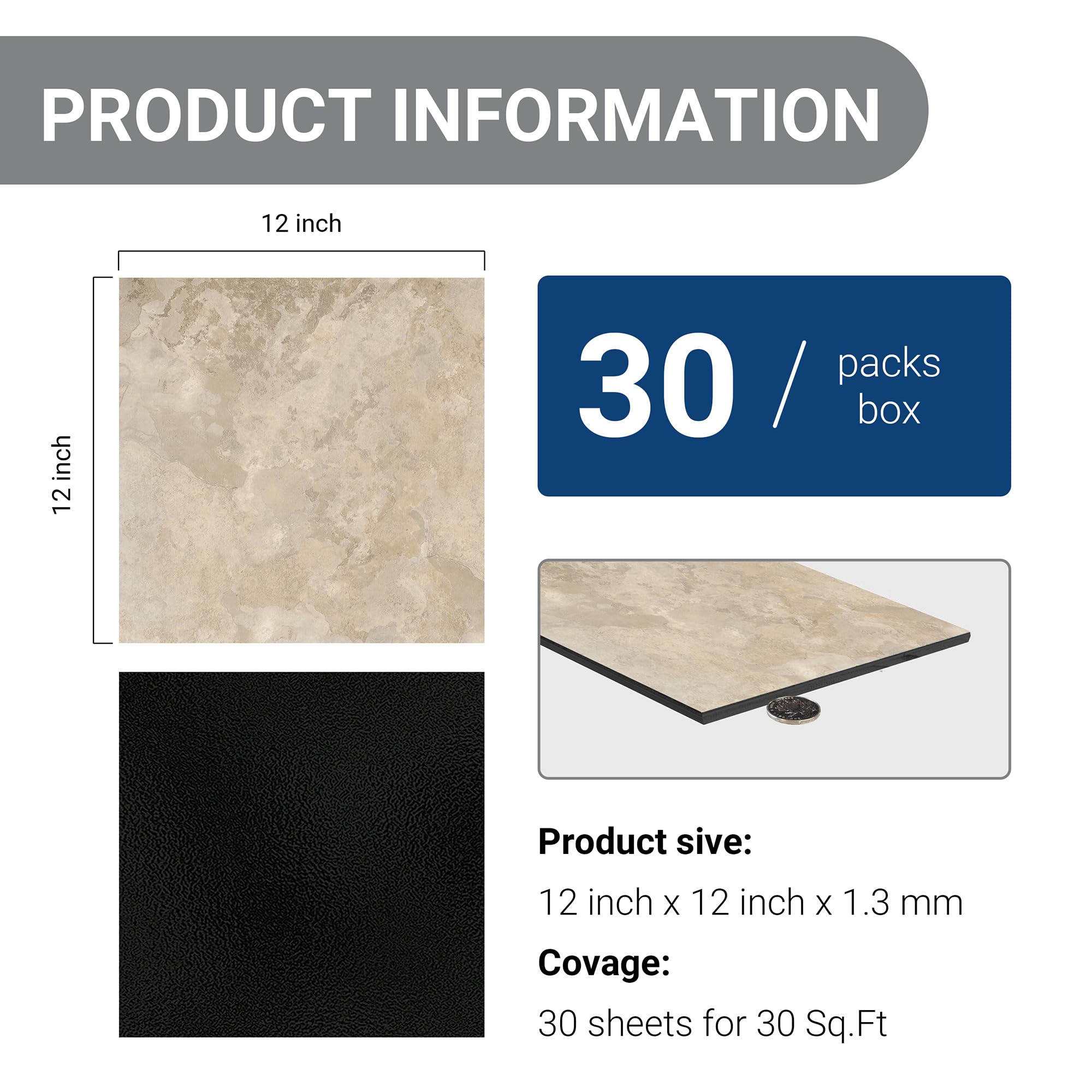 Piastrelle autoadesive in vinile, impermeabili, 30 mq, 30 x 30,5 cm, effetto pietra, per bagno, soggiorno, colore argento