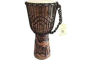 JIVE Djembe Drum African Bongo Congo Wood Drum for Adults 16" High (Elephant)