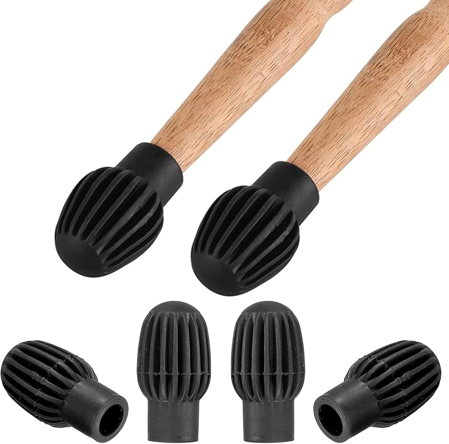 Trommel Dämpfer, Schlagzeug Zubehör Stumm, Drumstick Leise, Stummschaltgeräuschabdeckung, Gummi Übung Schlagzeug Spitze Dämpfer, Silikon Schlegel Stille Trainieren Tipps, 3.3CM × 2.3CM, 4 Stück