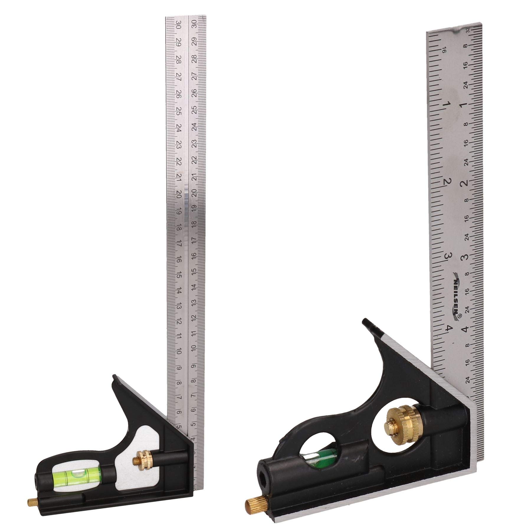 6"" + 12"" Engineers Square Adjustable Combination Set Square + Spirit Level 2pc