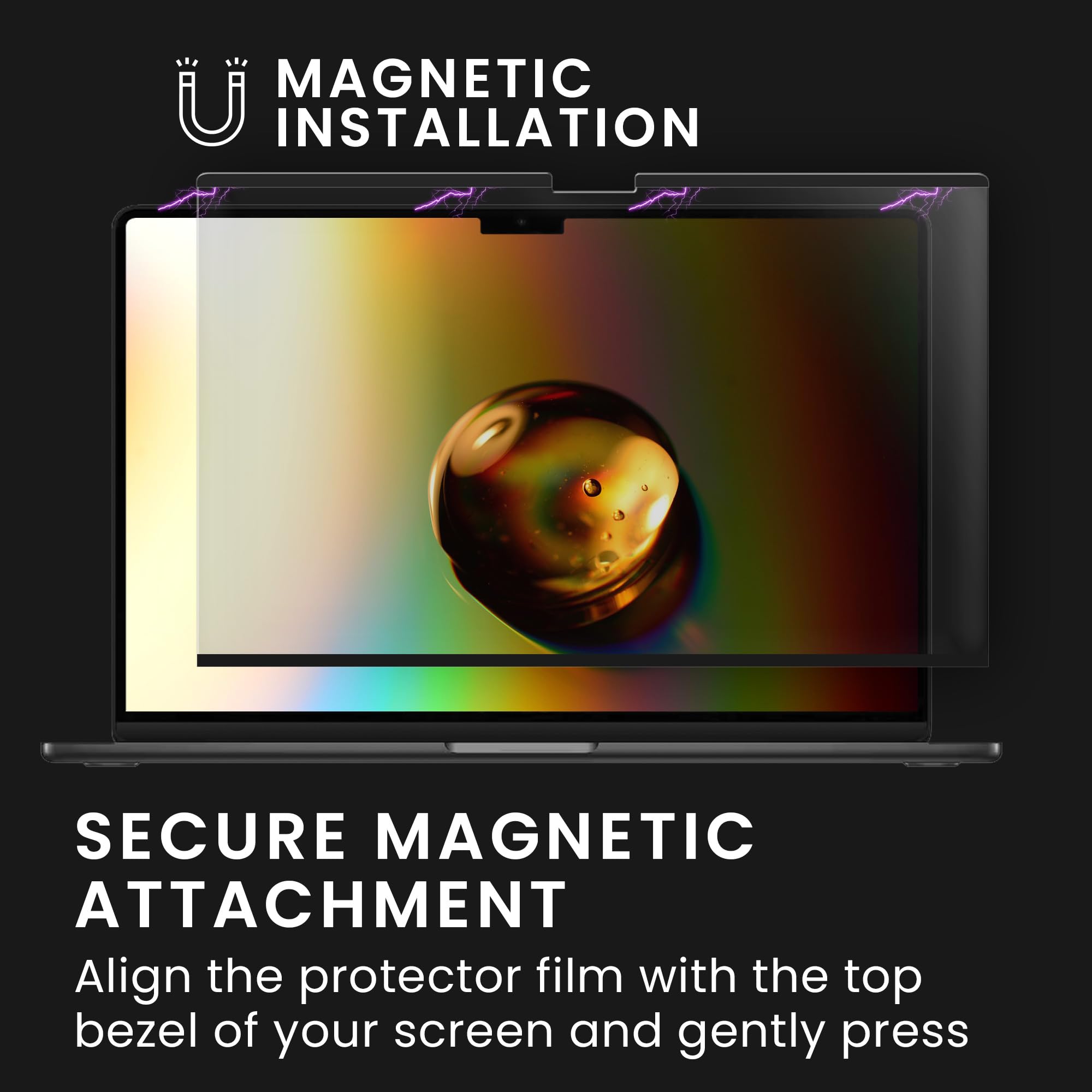 kwmobile Pellicola Privacy per Apple MacBook Air 13 M4 2025 A3240 - Privacy Screen per Laptop - Filtro Schermo Protettivo Rimovibile e da Viaggio - Filtro Anti Luce Blu Magnetico