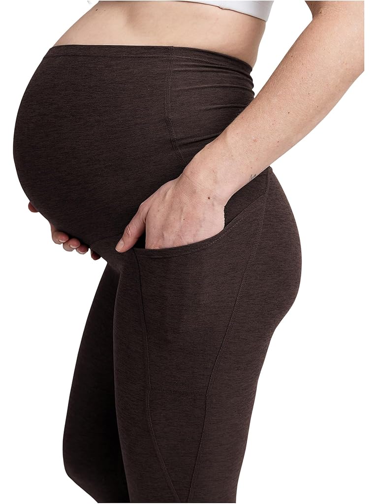 Brown Beyond Yoga Spacedye Love The Bump Maternity Pocket Midi Legging