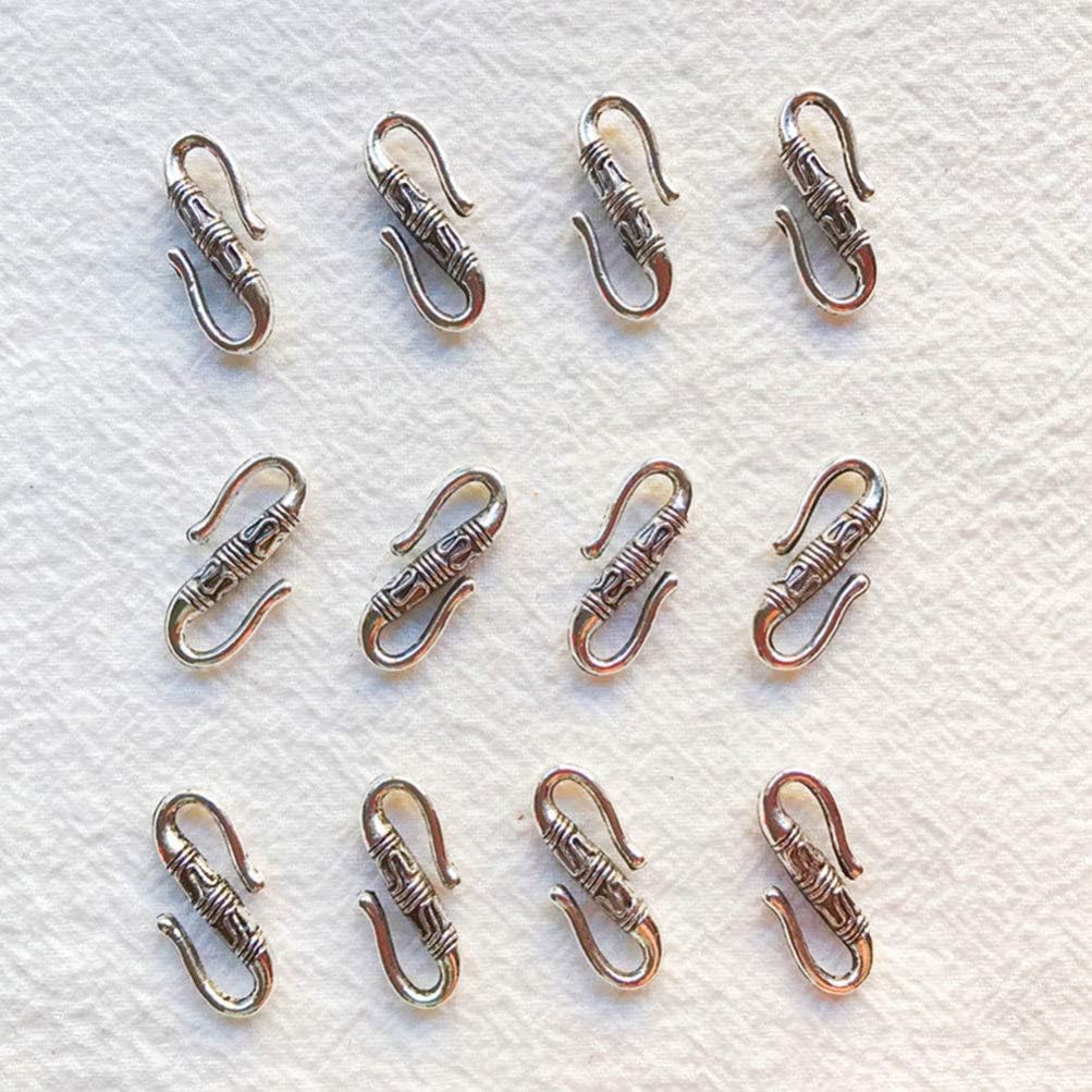 EXCEART Retro Alloy S Hook Clasps for Jewelry Making Antique Silver Toggle Clasps Connectors for Bracelets and Necklaces 2.2 Inch Jewelry Findings - Image 6