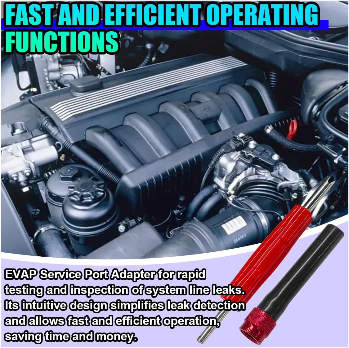 ZIMISI EVAP Service Port Adapter Connector Kit, Automotive Smoke Leak Tester Accessories with Valve Removal Tool image 3