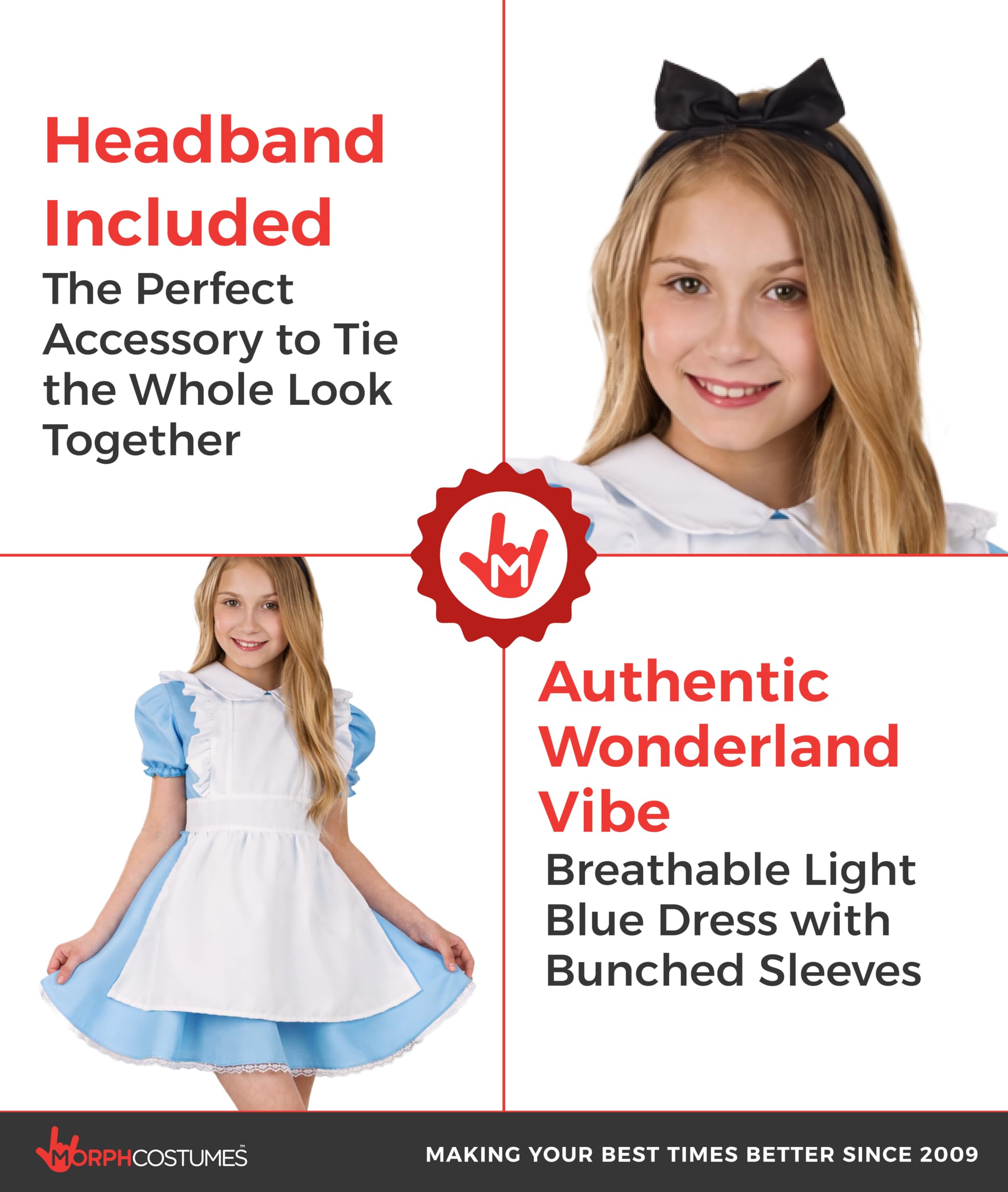 Fun Shack Costume Alice Bambina, Vestito Alice Delle Meraviglie per Carnevale, Abito da Wonderland per Bambine