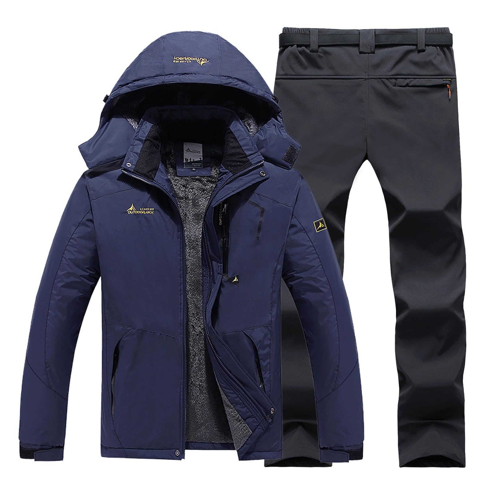 Sunnyuk Tuta Neve Uomo Tuta Curvy Impermeabili Completo Montagna Elegante Salopette Termico Intera Invernale Taglie Forti da Sci da Snowboard