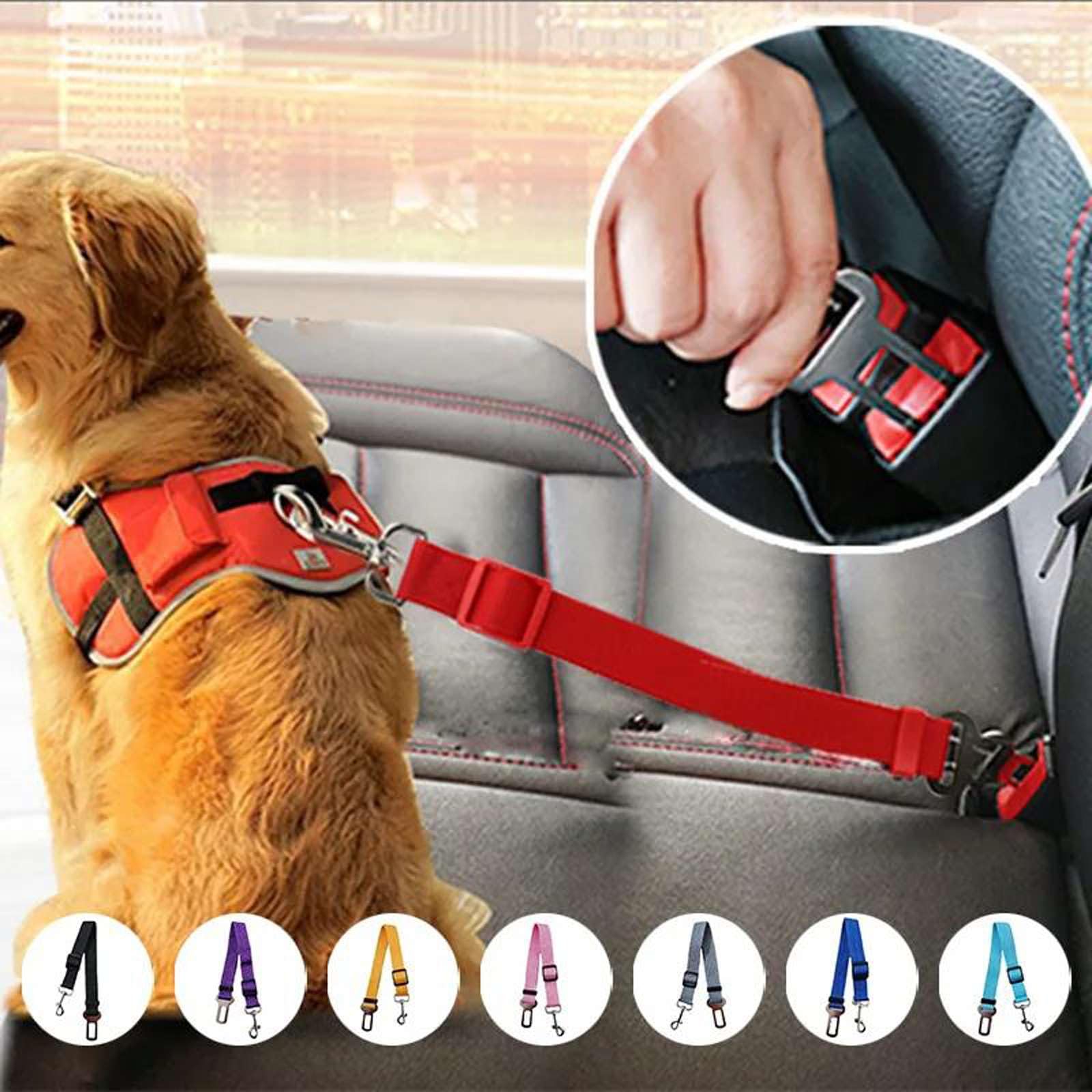 Réglable Pet Cat Chien Voiture Ceinture de sécurité Siège pour Animaux de Compagnie Véhicule Harnais pour Chien Clip de Plomb Levier de sécurité Traction