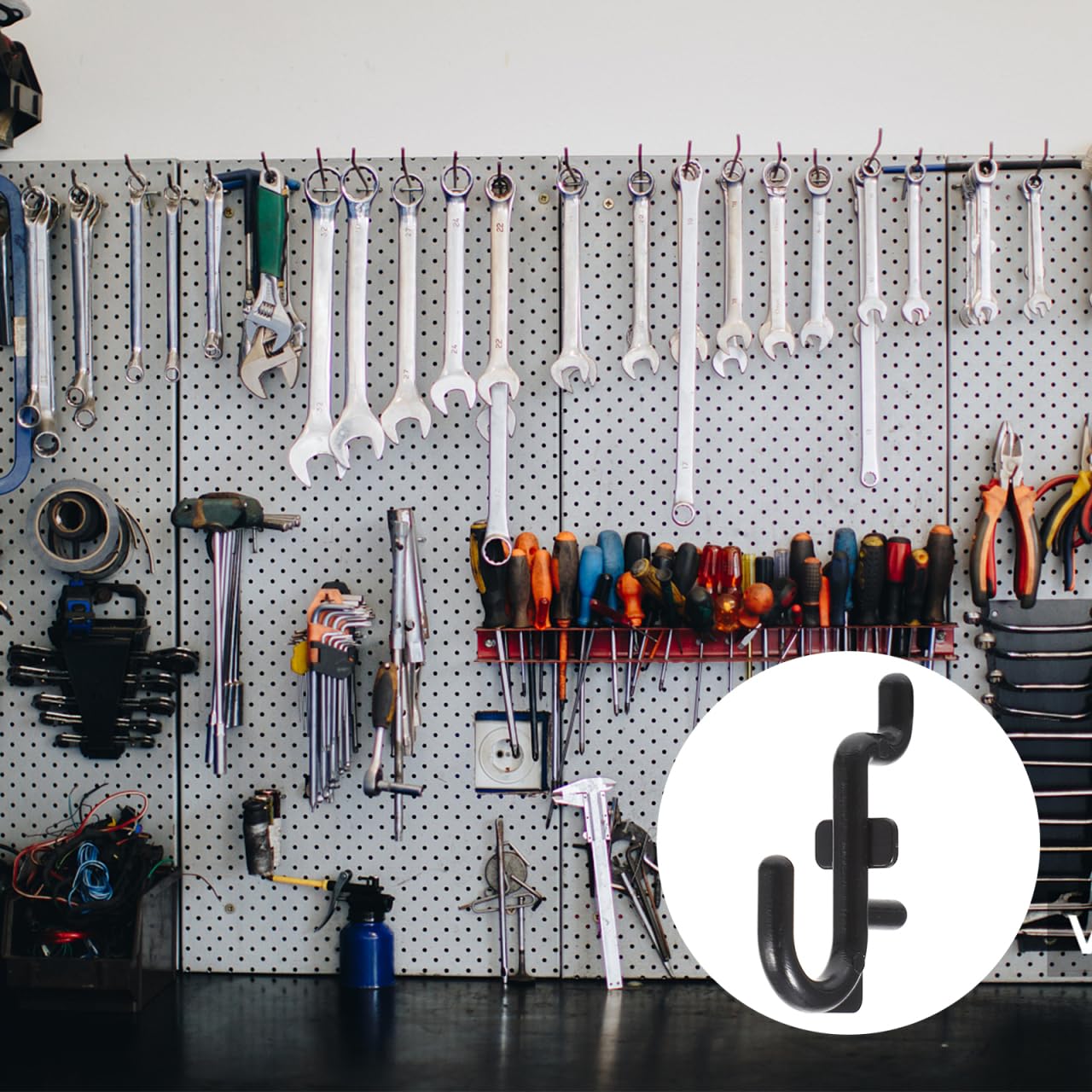 Mobestech 50 Pezzi Gancio Portaoggetti Assortimento Di Ganci Per Pegboard j Portautensili Per Pannelli Forati Gancio Da Officina Ganci Parete a Piolo Ufficio Plastica Titolare Conservazione