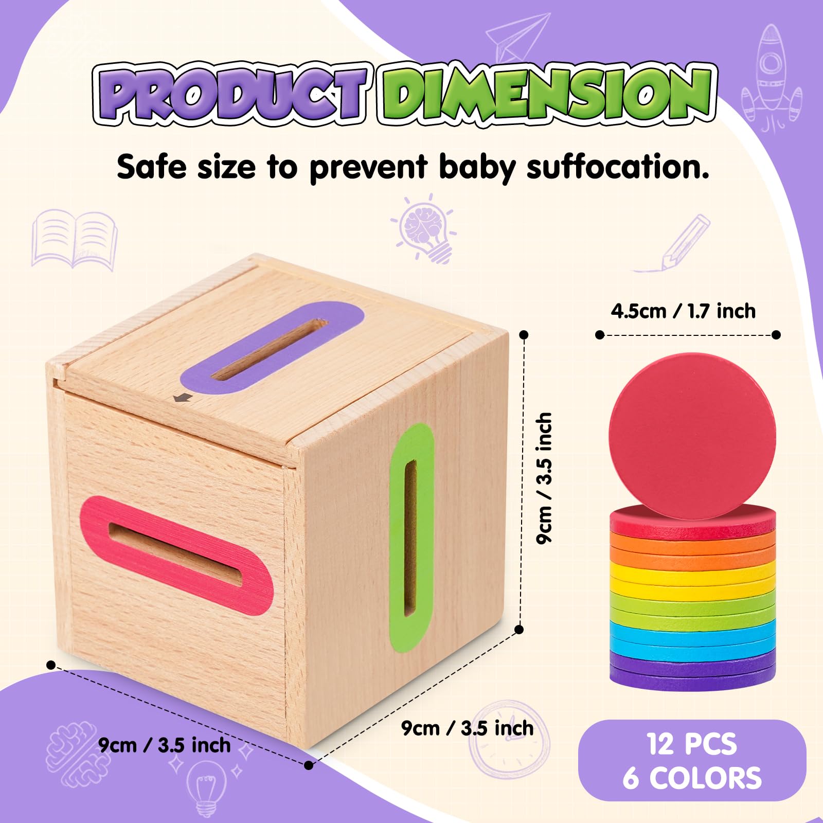 Lubolee Giochi Montessori 1 2 3 Anno, Giocattoli Bambino 1-3 Anno Giochi da Viaggio Bambini 2 1 3 Anni Regalo Bambino 1-3 Anno Educativi Giocattoli in Legno per attività e Sviluppo