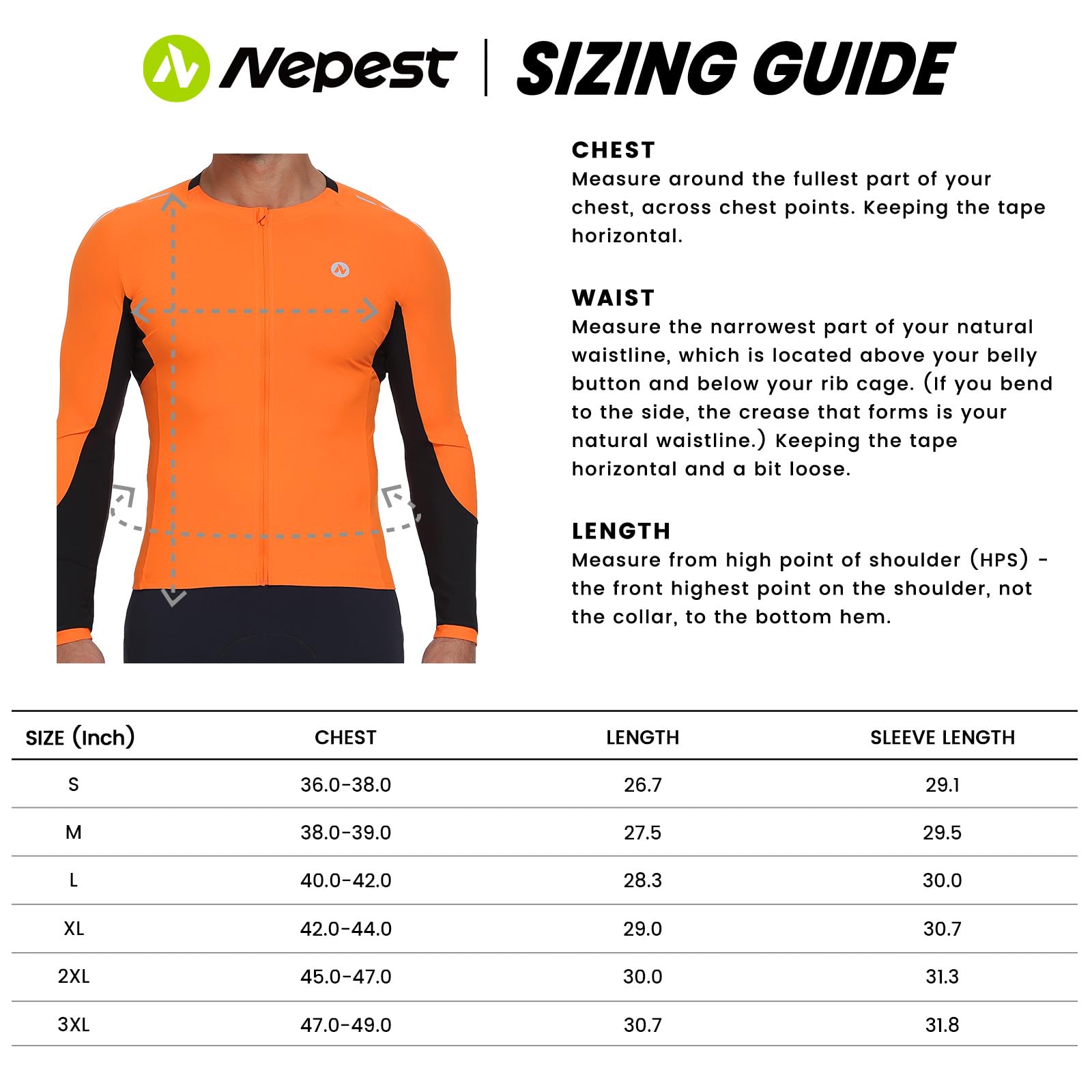 Nepest - Camiseta de ciclismo para hombre, larga duración, transpirable, cómoda, secado rápido, bicicleta apta para bicicleta de montaña y carretera