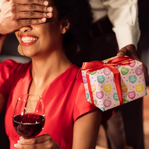 Miniatura 6 de Ywdbzjhs 10 hojas de papel de regalo de corazón pastel, no se enrolla, 19.7 x 27.6 pulgadas, papel de regalo de San Valentín para San Valentín,