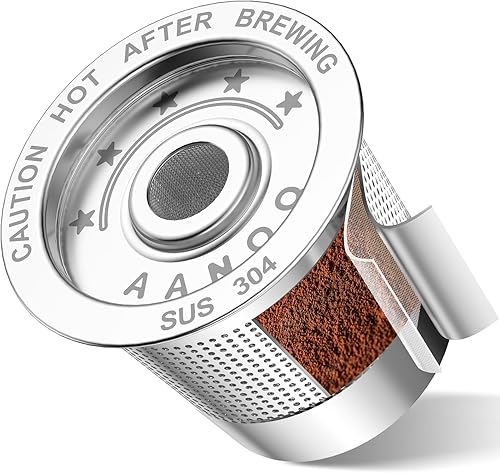 AANQQ Tazas K reutilizables para Keurig: taza K de malla de acero inoxidable de doble capa mejorada, filtro de cápsulas de café de metal recargable,