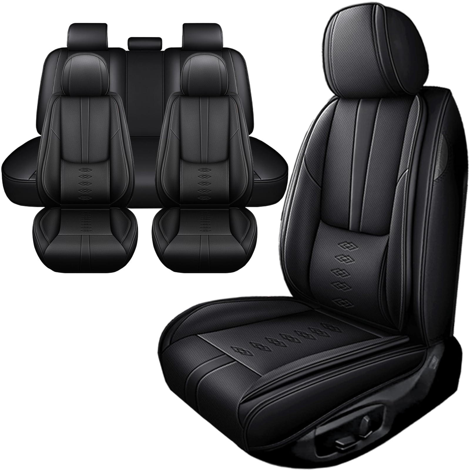 Car Seat Covers for Neon,for Dodge Neon 2000-2005,Leather Full Set Seat Covers,Airbag-Compatible Car Seat Protectors,Waterproof Seat Cover for Cars(Black,5PCS Only)